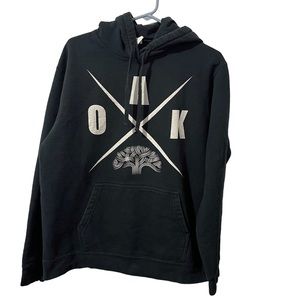 Oak Hoodie Men Large Black Drawstring Heavyweight‎ Sweatshirt Casual Pullover